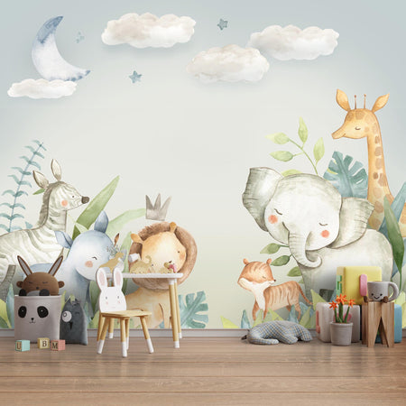 Papel de Parede Animais Aquarela