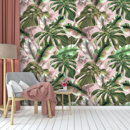 Papel de Parede Folhagem Aquarela