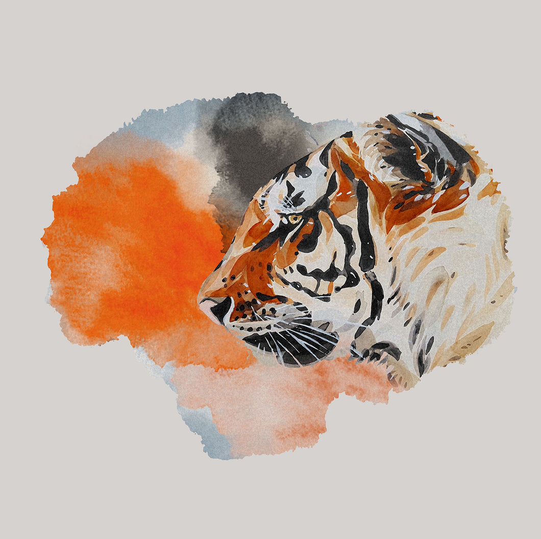 Papel de Parede Tigre Aquarela