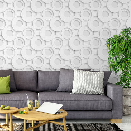 Papel de Parede Textura Círculos 3D 015