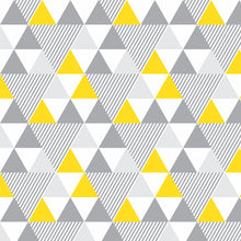 Carregar imagem no visualizador da galeria, Papel de Parede Triângulos Amarelo e Cinza

