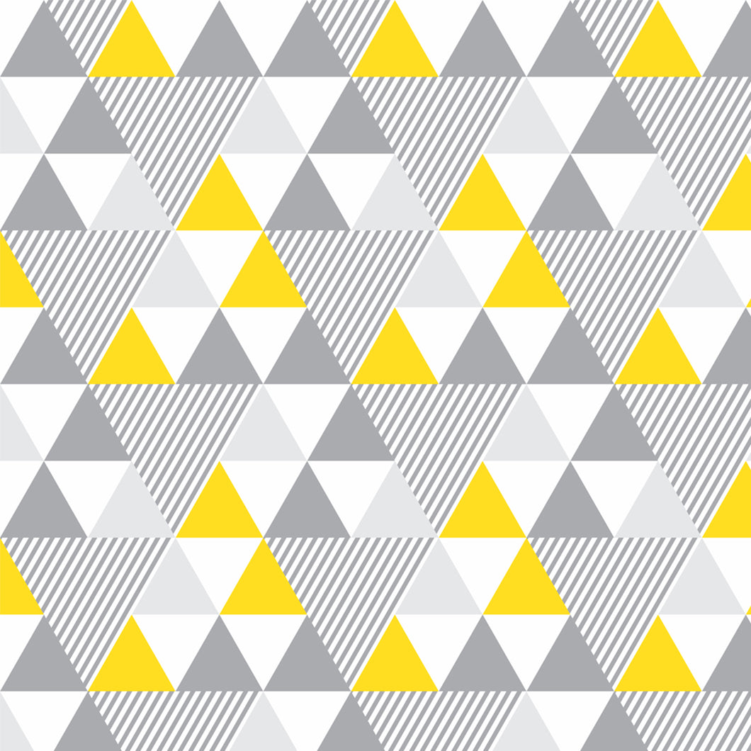 Papel de Parede Triângulos Amarelo e Cinza