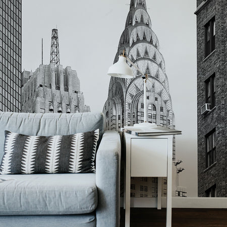 Papel de Parede New York Chrysler Building Gray